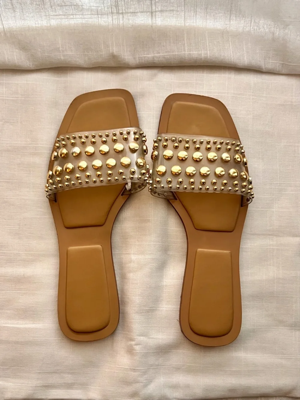 ZARA Gold Studded Sandal - Picture 3 of 4